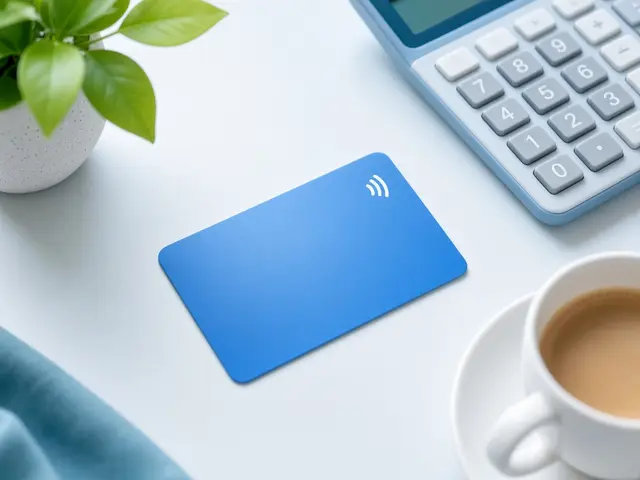 Bank card and calculator, used in an RCS payment reminder