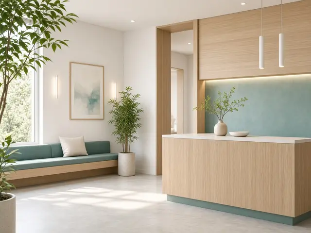 Clinic reception area, used in an RCS appointment reminder for healthcare
